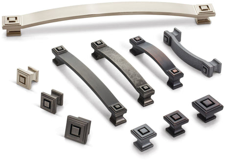 Jeffrey Alexander 585DP 1" Overall Length Distressed Pewter Square Delmar Cabinet Knob