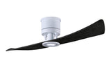 Matthews Fan LW-MWH-BK Lindsay ceiling fan in Matte White finish with 52" solid matte black wood blades and eco-friendly, dimmable LED light kit.