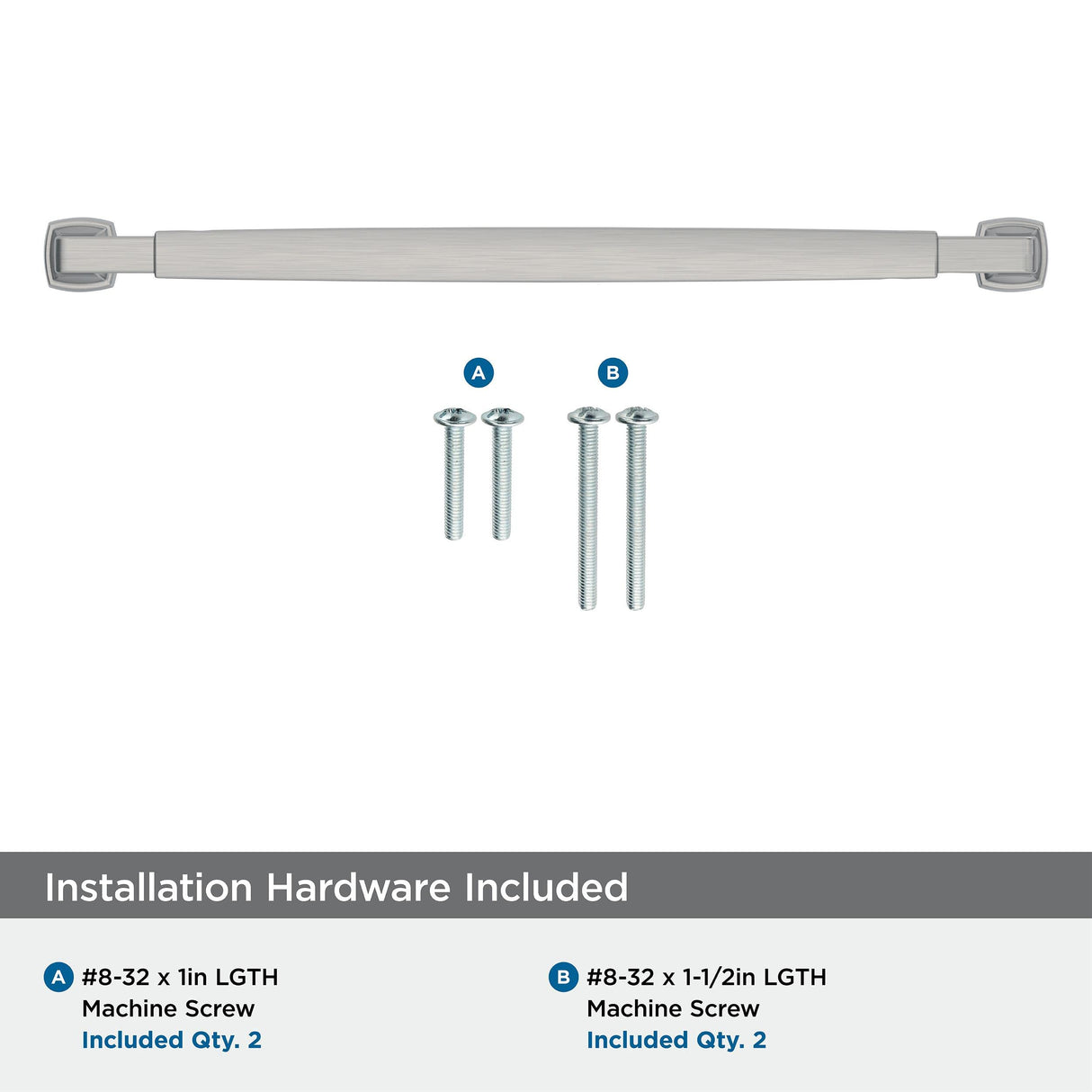 Amerock BP37400G10 Satin Nickel Cabinet Pull 10-1/16 in (256 mm) Center-to-Center Cabinet Handle Stature Drawer Pull Kitchen Cabinet Handle Furniture Hardware