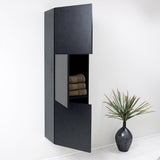 Fresca FST8090BW Fresca Black Bathroom Linen Side Cabinet w/ 3 Large Storage Areas