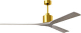 Matthews Fan NKXL-BRBR-GA-72 Nan XL 6-speed ceiling fan in Brushed Brass finish with 72” solid gray ash tone wood blades