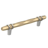 Amerock Cabinet Pull Golden Champagne/Polished Chrome 5-1/16 inch (128 mm) Center-to-Center London 1 Pack Drawer Pull Drawer Handle Cabinet Hardware