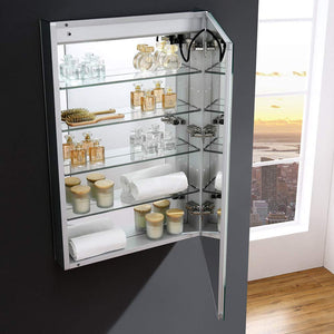 Fresca FMC012436-R Fresca Tiempo 24" Wide x 36" Tall Bathroom Medicine Cabinet w/ LED Lighting & Defogger