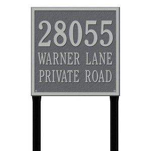 Whitehall 2121PS - Personalized Square Plaque - Estate - Lawn - 3 line