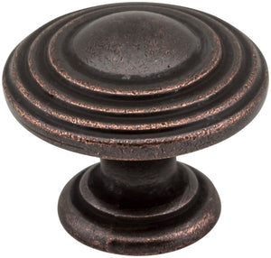 Jeffrey Alexander 137DMAC 1-1/4" Diameter Distressed Oil Rubbed Bronze Stacked Bremen 2 Cabinet Knob