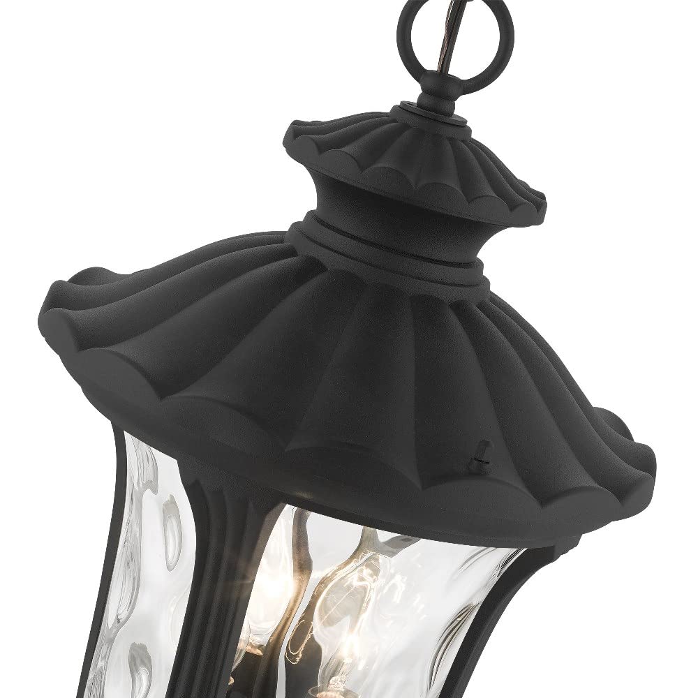 Livex Lighting 7858-04 Oxford 3 Light Outdoor Hanging Lantern, Black