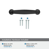 Amerock BP37395FB Matte Black Cabinet Pull 3 in (76 mm) Center-to-Center Cabinet Handle Renown Drawer Pull Kitchen Cabinet Handle Furniture Hardware