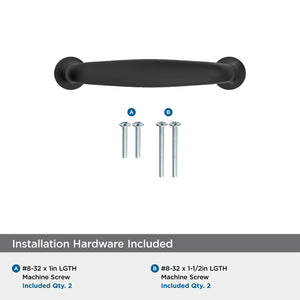 Amerock BP37395FB Matte Black Cabinet Pull 3 in (76 mm) Center-to-Center Cabinet Handle Renown Drawer Pull Kitchen Cabinet Handle Furniture Hardware