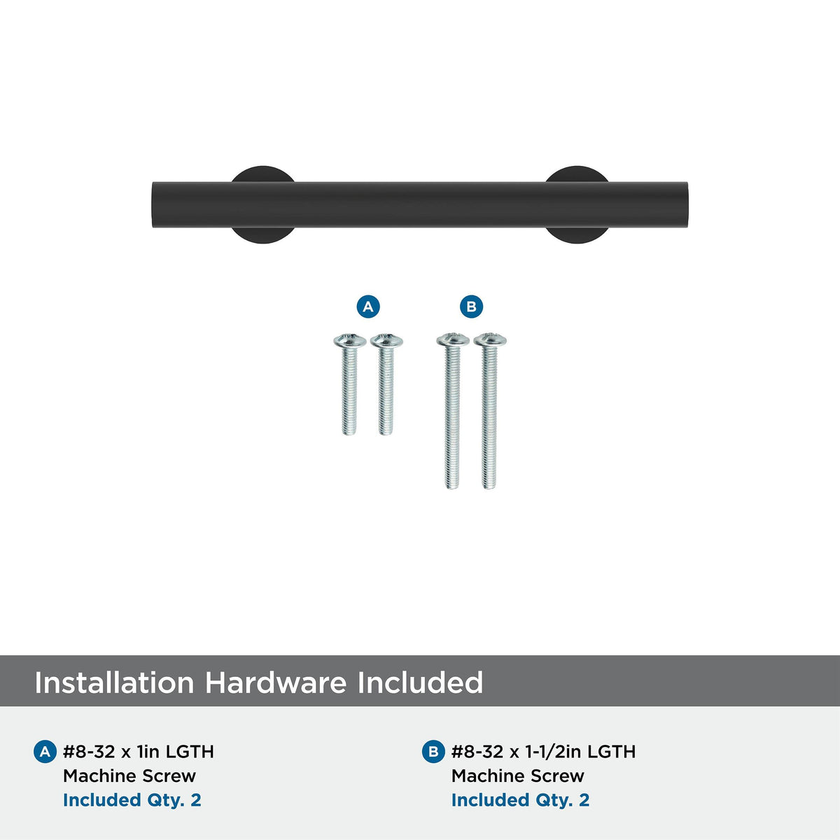 Amerock BP37390FB Matte Black Cabinet Pull 3 in (76 mm) Center-to-Center Cabinet Handle Radius Drawer Pull Kitchen Cabinet Handle Furniture Hardware