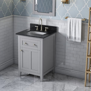 Jeffrey Alexander VKITCHA24GRBGR 24" Grey Chatham Vanity, Black Granite Vanity Top, undermount rectangle bowl