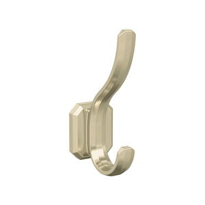 Amerock HBX36693BBZ Granlyn Double Prong Decorative Wall Hook Golden Champagne Hook for Coats, Hats, Backpacks, Bags Hooks for Bathroom, Bedroom, Closet, Entryway, Laundry Room, Office