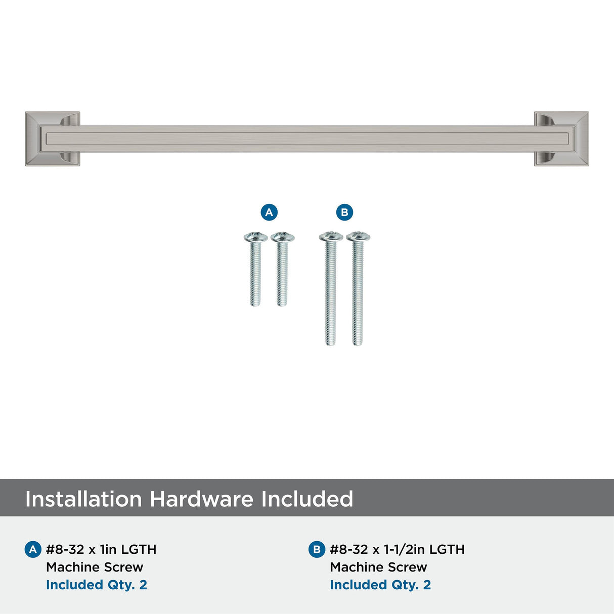 Amerock BP53535G10 Satin Nickel Cabinet Pull 8 in (203 mm) Center-to-Center Cabinet Handle Mulholland Drawer Pull Kitchen Cabinet Handle Furniture Hardware