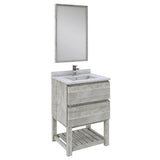 Fresca FVN3124ASH-FS Fresca Formosa 24" Floor Standing Modern Bathroom Vanity w/ Open Bottom & Mirror in Ash