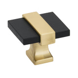 Amerock Cabinet Knob Brushed Matte Black/Brushed Gold 1-3/8 inch (35 mm) Length Overton 1 Pack Drawer Knob Cabinet Hardware