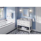 Jeffrey Alexander VKITADL48WHWCR 48" White Adler Vanity, White Carrara Marble Vanity Top, undermount rectangle bowl