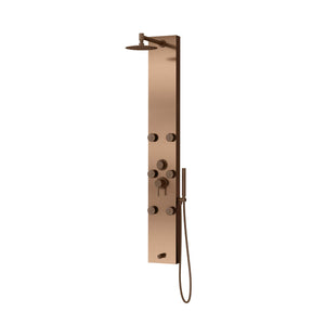 PULSE ShowerSpas 1042-ORB-1.8GPM Monterey ShowerSpa Panel with 8" Rain Showerhead, 6 Body Spray Jets, Hand Shower and Tub Spout, Oil Rubbed Bronze Fixtures, 1.8 GPM