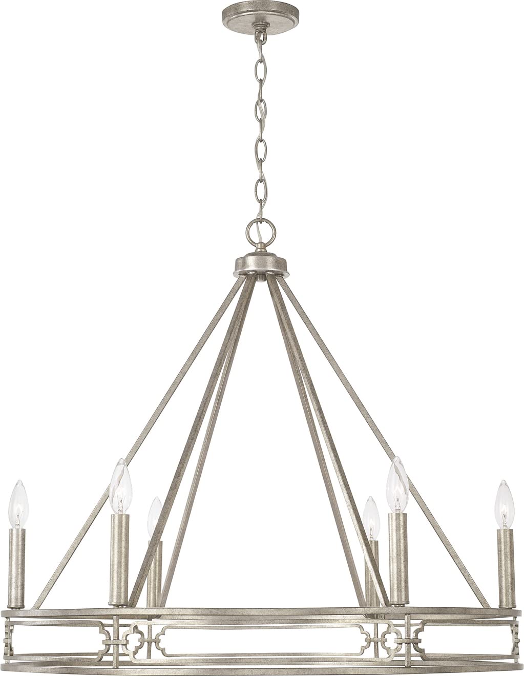 Capital Lighting 443461AS Merrick 6 Light Chandelier Antique Silver