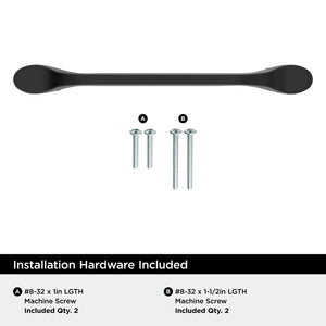 Amerock BP21937FB Matte Black Cabinet Pull 5-1/16 inch (128mm) Center-to-Center Cabinet Hardware Ravino Furniture Hardware Drawer Pull