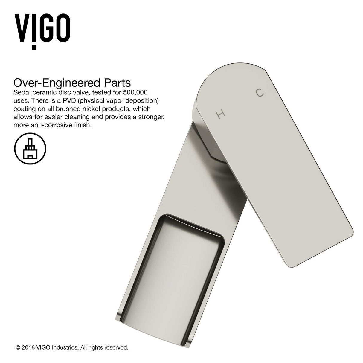 VIGO Ileana 6.75 inch H Single Hole Single Handle Single Hole Bathroom Faucet in Brushed Nickel - Bathroom Sink Faucet VG01042BN