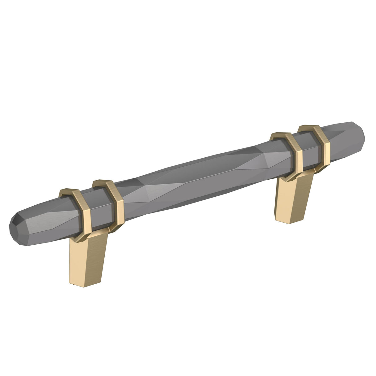 Amerock Cabinet Pull Black Chrome/Golden Champagne 3-3/4 inch (96 mm) Center-to-Center London 1 Pack Drawer Pull Drawer Handle Cabinet Hardware