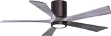 Matthews Fan IR5HLK-BB-BW-52 IR5HLK five-blade flush mount paddle fan in Brushed Bronze finish with 52” solid barn wood tone blades and integrated LED light kit.