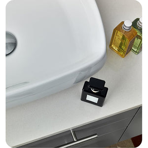 Fresca FCB6136GR-VSL-L-CWH-V Fresca Lucera 36" Gray Wall Hung Modern Bathroom Cabinet w/ Top & Vessel Sink - Left Version