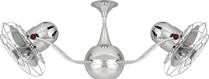 Matthews Fan VB-RED-MTL Vent-Bettina 360° dual headed rotational ceiling fan in Rubi (Red) finish with metal blades.