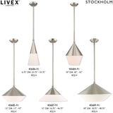 Livex Lighting 40685-91 Stockholm - 17" One Light Mini Pendant, Brushed Nickel Finish with Brushed Nickel Metal Shade