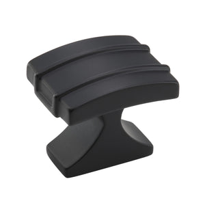 Amerock Cabinet Knob Matte Black 1-1/4 inch (32 mm) Length Davenport 1 Pack Drawer Knob Cabinet Hardware
