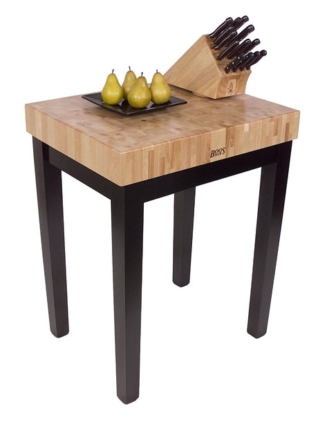 John Boos CU-CB3024-CG 30"L x24"D Chef's Block - 4" End-Grain Maple Butcher Block, 36" Tall, Clover Green Base