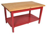John Boos C6024-S-BN Work Table in Rectangular Shape (60 x 24 Barn Red with Shelf)