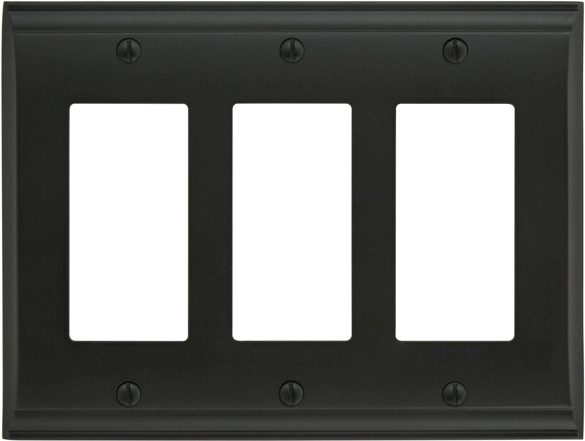 Amerock Wall Plate Black Bronze 3 Rocker Switch Plate Cover Candler 1 Pack Decora Wall Plate Light Switch Cover