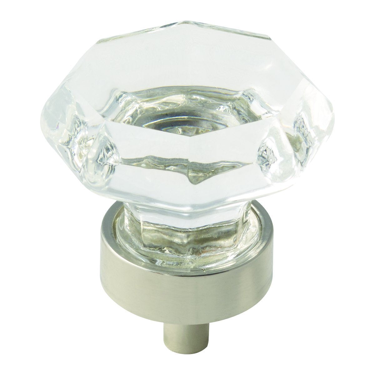 Amerock Cabinet Knob Clear/Polished Nickel 1-1/4 inch (3.2 cm) Diameter Traditional Classics 1 Pack Drawer Knob Cabinet Hardware