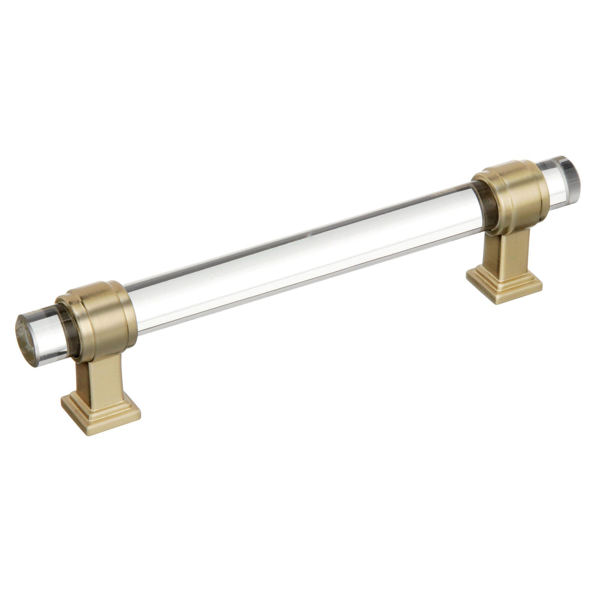 Amerock Cabinet Pull Clear/Golden Champagne 5-1/16 inch (128 mm) Center to Center Glacio 1 Pack Drawer Pull Drawer Handle Cabinet Hardware