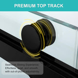 Milano Double Sliding Shower Door, 60 in.W x 74 in.H Framed Shower Door 5/16"(8mm) Clear Tempered Glass, 18 inch Pull Handle, Stainless Steel Hardware, Matte Black Finished
