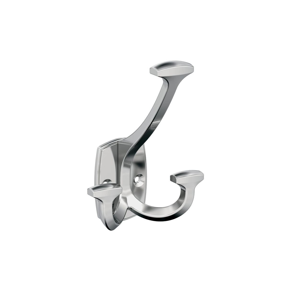 Amerock H3700426 Vicinity Triple Prong Decorative Wall Hook Polished Chrome Hook for Coats, Hats, Backpacks, Bags Hooks for Bathroom, Bedroom, Closet, Entryway, Laundry Room, Office