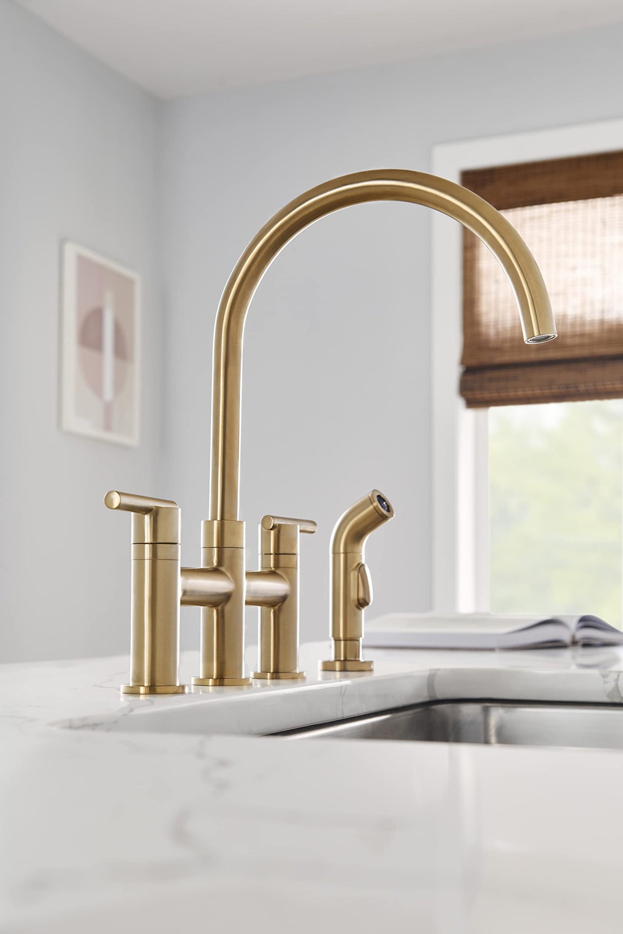 Gerber D424458BB Brushed Bronze Parma Two Handle Bridge Faucet