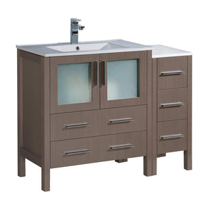 Fresca FCB62-3012GO-I Fresca Torino 42" Gray Oak Modern Bathroom Cabinets w/ Integrated Sink