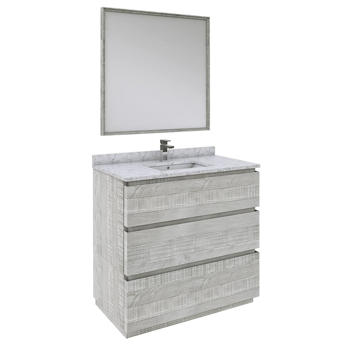 Fresca FVN3136ASH-FC Fresca Formosa 36" Floor Standing Modern Bathroom Vanity w/ Mirror in Ash