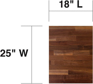John Boos WALKCT-BL1825-O Blended Walnut Solid Wood Finish Natural Edge Grain Kitchen Cutting Board Island Top Butcher Block, 18 x 25 1.5 inches WALNUT BLENDED KCT 18X25X1-1/2 OIL