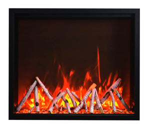 Amantii TRD-48 Traditional Smart Electric 48" Indoor / Outdoor WiFi Enabled Insert, Featuring a Multi Function Remote Control, Multi Flame Speeds, and Two 10 Piece Birch Log Set