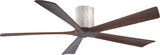 Matthews Fan IR5H-BW-WA-60 Irene-5H five-blade flush mount paddle fan in Barn Wood finish with 60” solid walnut tone blades. 