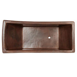 Premier Copper Products BTSC67DB 67-inch Hammered Copper Canoa Single Slipper Bathtub - Oil Rubbed Bronze…