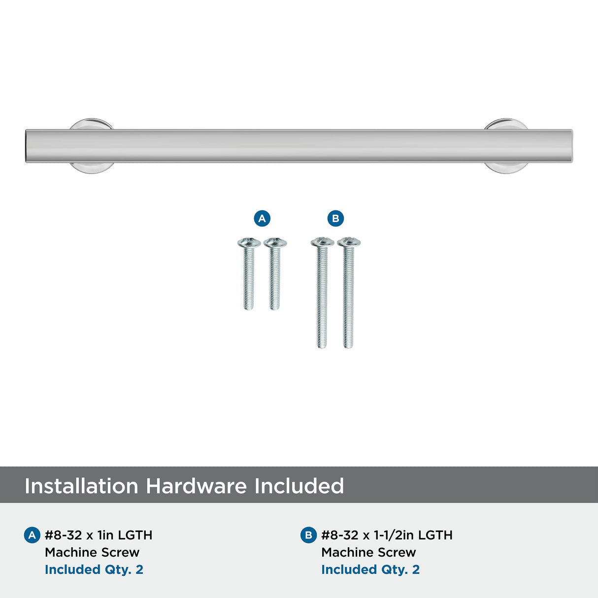 Amerock Corp BP3710626 Everett Pull, 6-5/16 in (160 mm) Center-to-Center, Polished Chrome