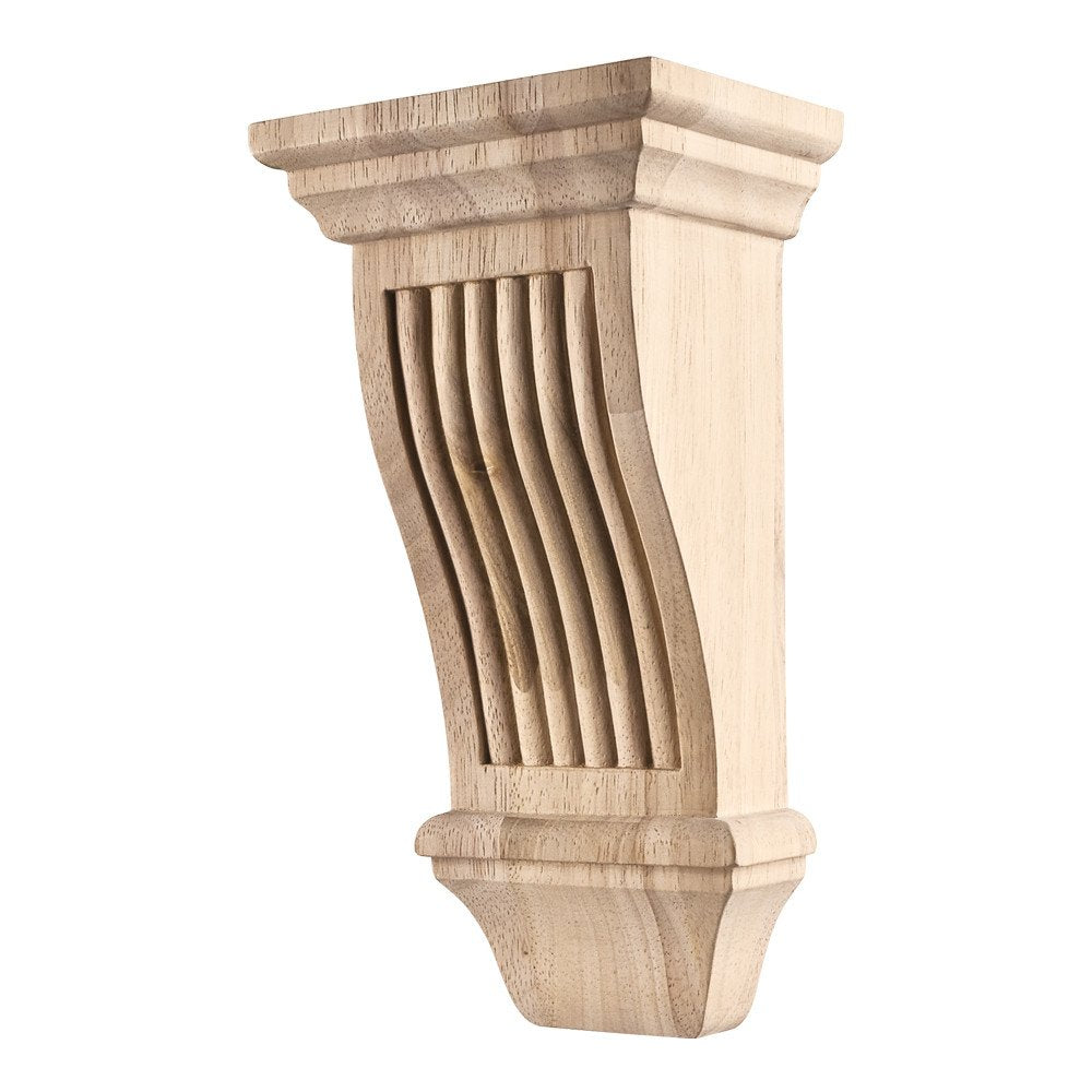 Hardware Resources COR20-1RW 5" W x 4" D x 10" H Rubberwood Renaissance Reed Corbel