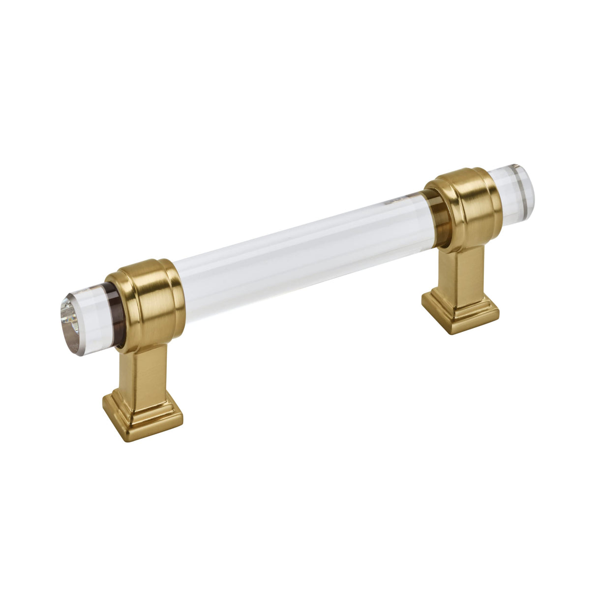 Amerock Cabinet Pull Clear/Champagne Bronze 3-3/4 inch (96 mm) Center to Center Glacio 1 Pack Drawer Pull Drawer Handle Cabinet Hardware