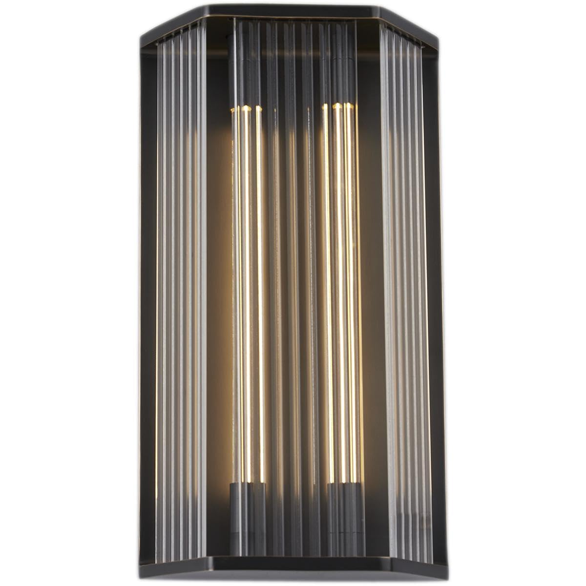 Alora WV339216UBCR SABRE 16" WV URBAN BRONZE CLEAR RIBBED GLASS  15W LED 90 2700K DC LED