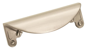 Amerock Cabinet Cup Pull Satin Nickel 3 inch (76 mm) Center to Center Inspirations 1 Pack Drawer Pull Drawer Handle Cabinet Hardware