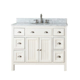 Avanity Hamilton 43 in. Vanity in French White finish with Carrara White Marble Top