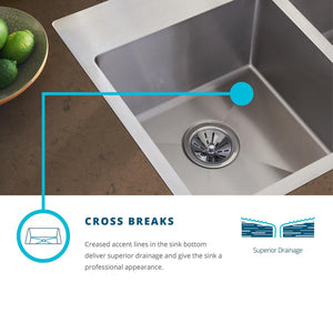 Elkay ECTRUF32179RDBG Crosstown 60/40 Double Bowl Farmhouse Stainless Steel Sink Kit